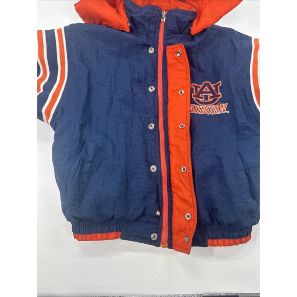 Vintage Auburn Tigers Puffer Jacket Reversible Kids Medium 10-12 Hooded Thick - Picture 14 of 16